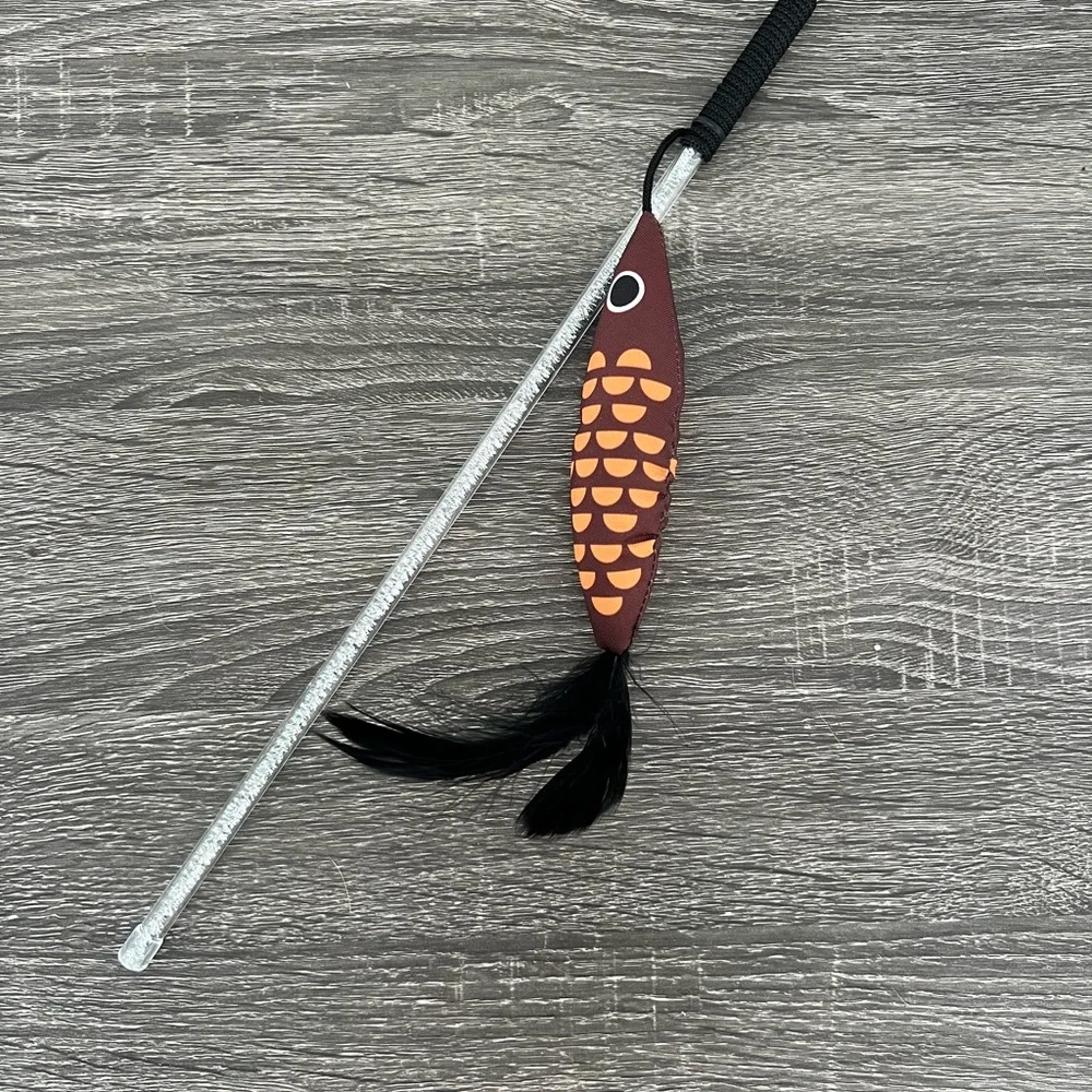 Interactive Catnip and Crinkle Cat Toy Teaser with Feather Tail